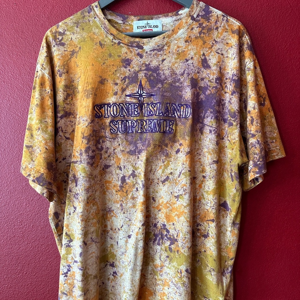 Supreme x Stone Island Embroidered Logo T-Shirt